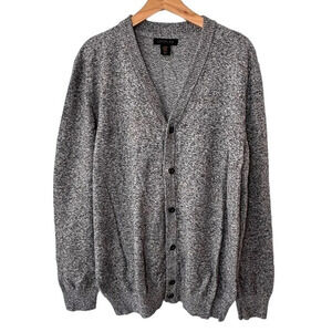 Lachlan British XXL black marbled Grandpa button‎ down cardigan sweater